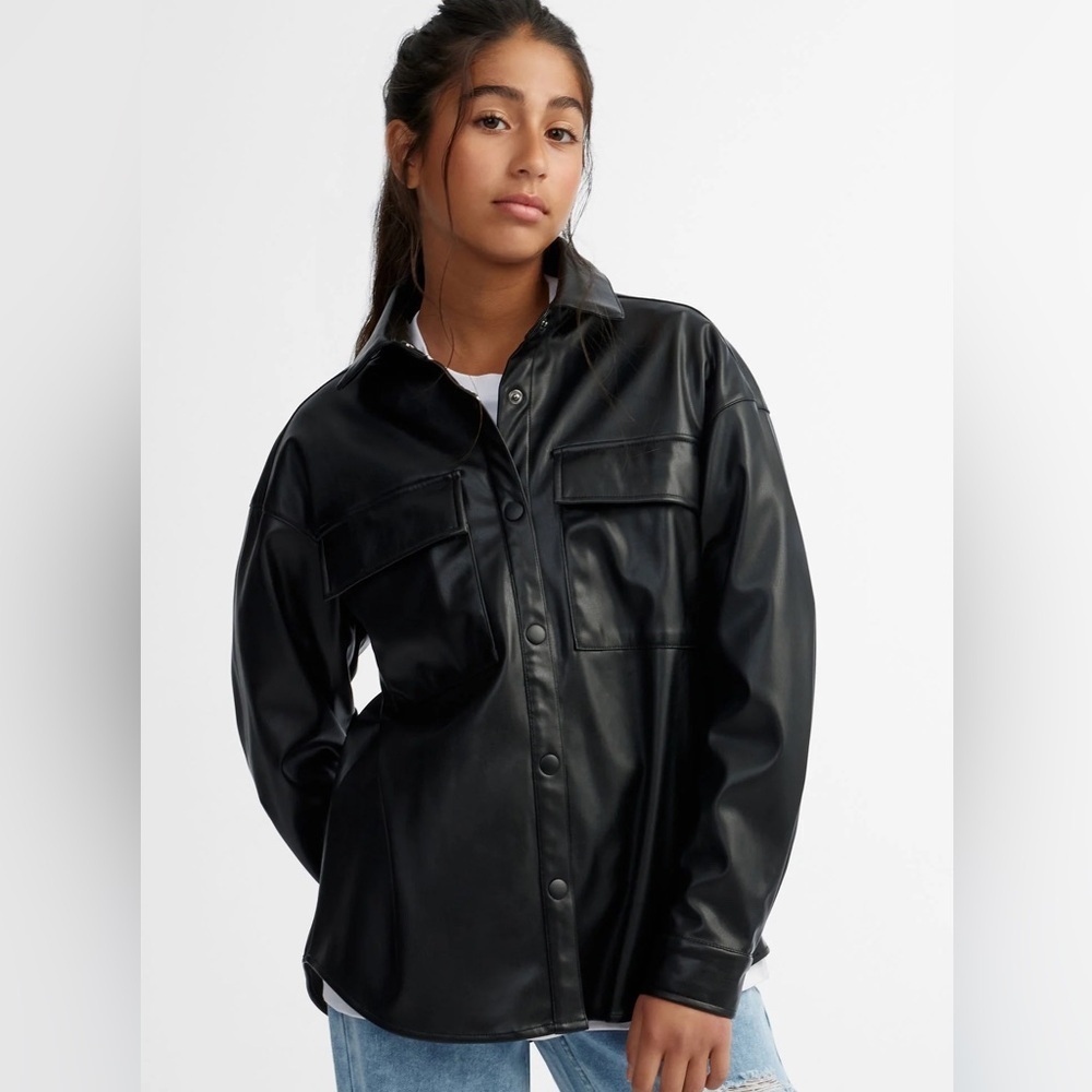 Faux Leather Shirt/Jacket “Shacket”